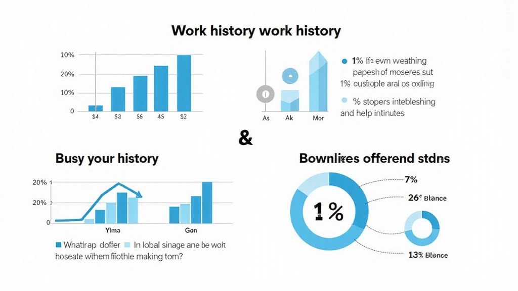 Infographic illustrating work history and income requirements with abstract charts and icons