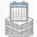 Icon representing employment history documents like a calendar and resume