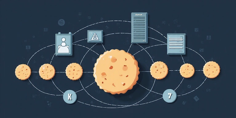 Illustration of cookies and data tracking
